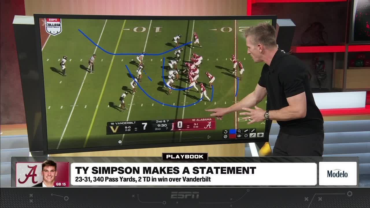 FILM BREAKDOWN 🎥 Ty Simpson makes a STATEMENT in Alabama vs. Vanderbilt (📍 @ModeloUSA)