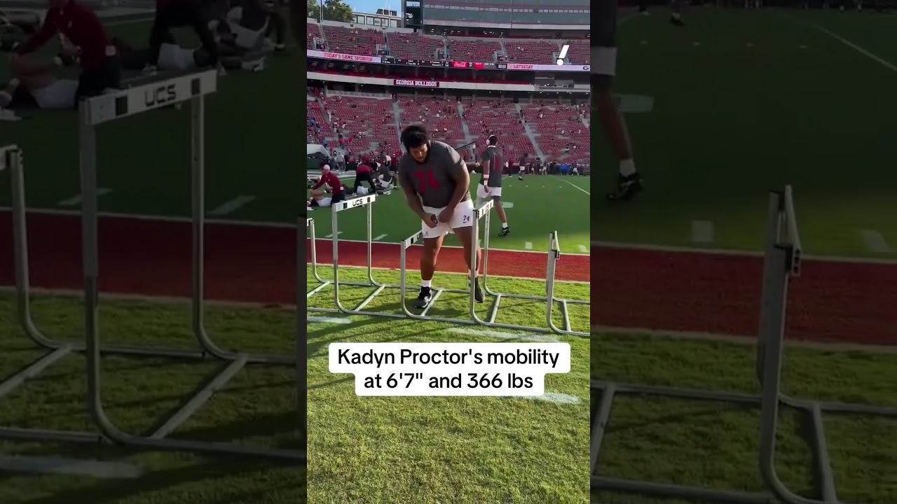 Kadyn Proctor has INSANE athleticism at 6-7 & 366 lbs 😯