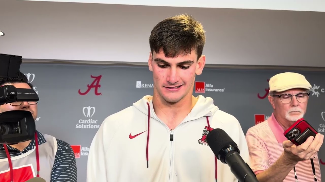 Alabama QB Ty Simpson After Defeating Vanderbilt