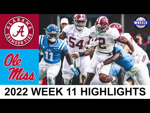 #9 Alabama vs #11 Ole Miss Highlights | College Football Week 11 | 2022 College Football Highlights