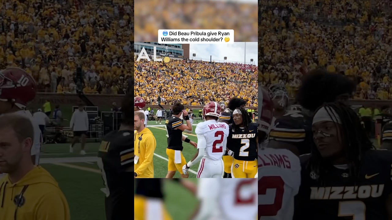 Did Missouri QB Beau Pribula give Alabama WR Ryan Williams a cold shoulder after Alabama’s win?